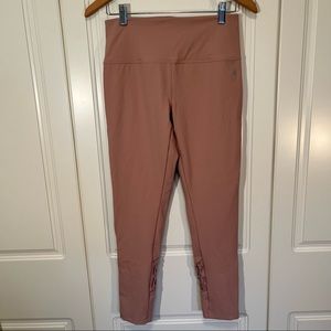 Free People Movement High-waisted 7/8 length rose leggings w decorative back Med